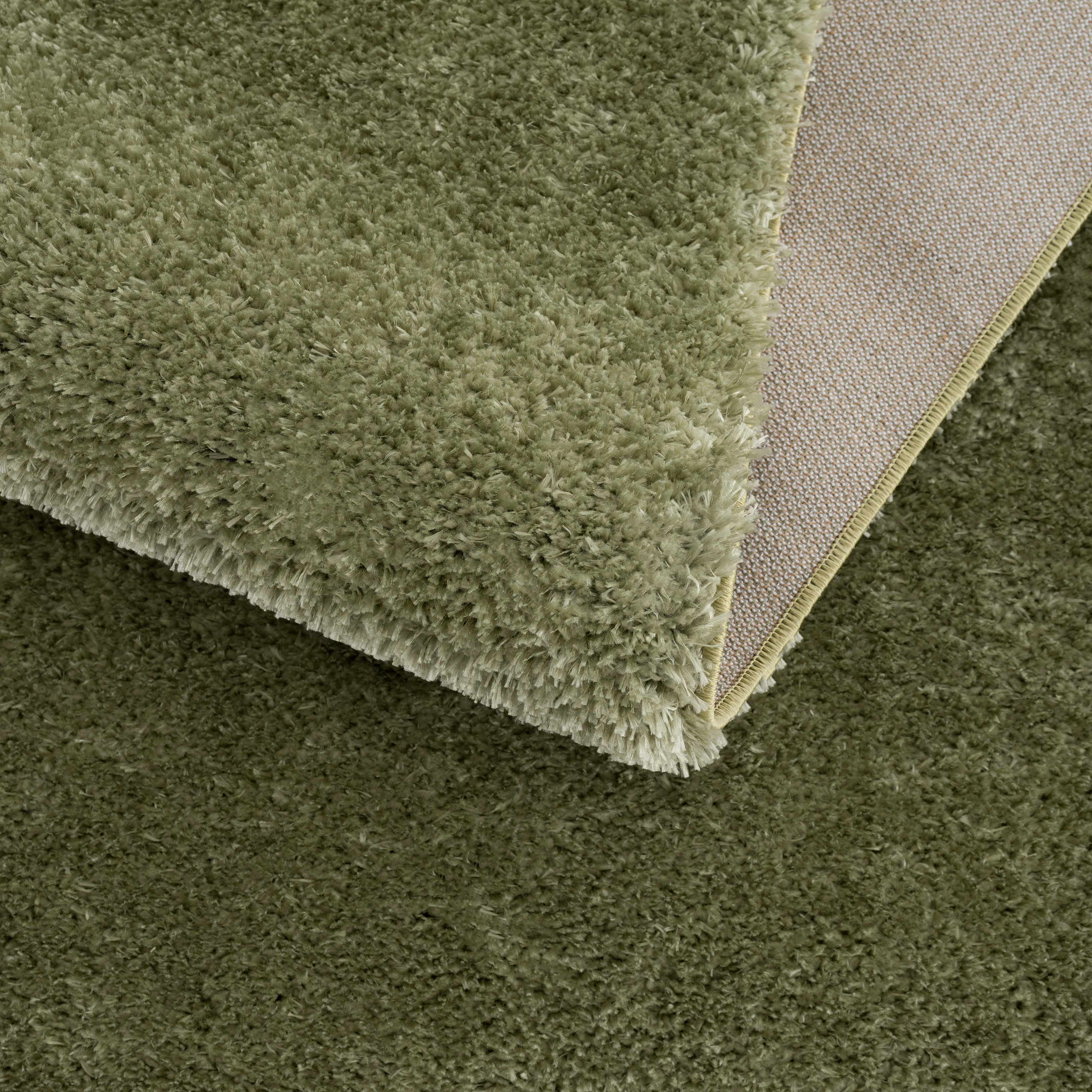 Heavenly Solid Green Plush Rug - Clearance - Bibenanova