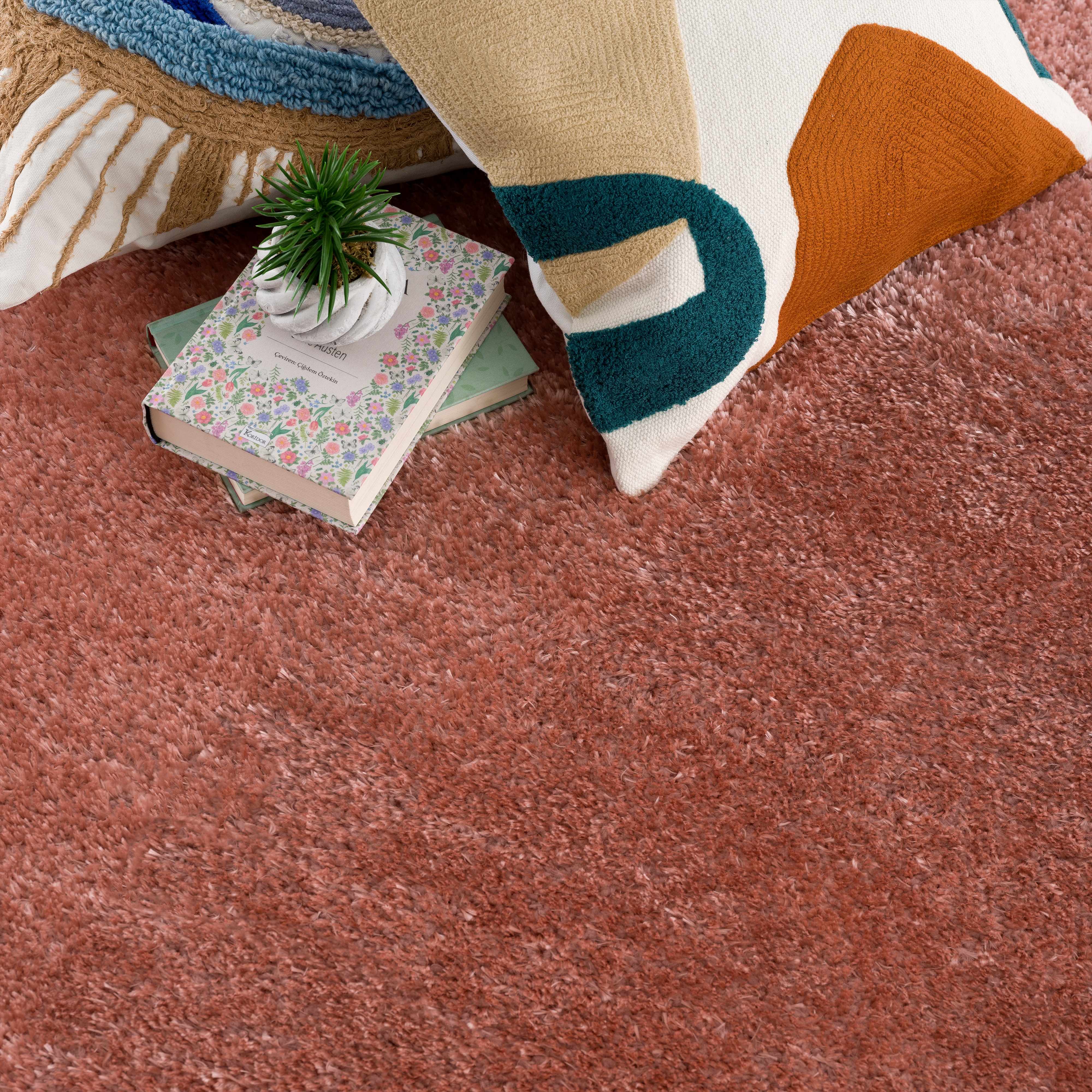 Heavenly Solid Pink Plush Rug - Clearance - Bibenanova