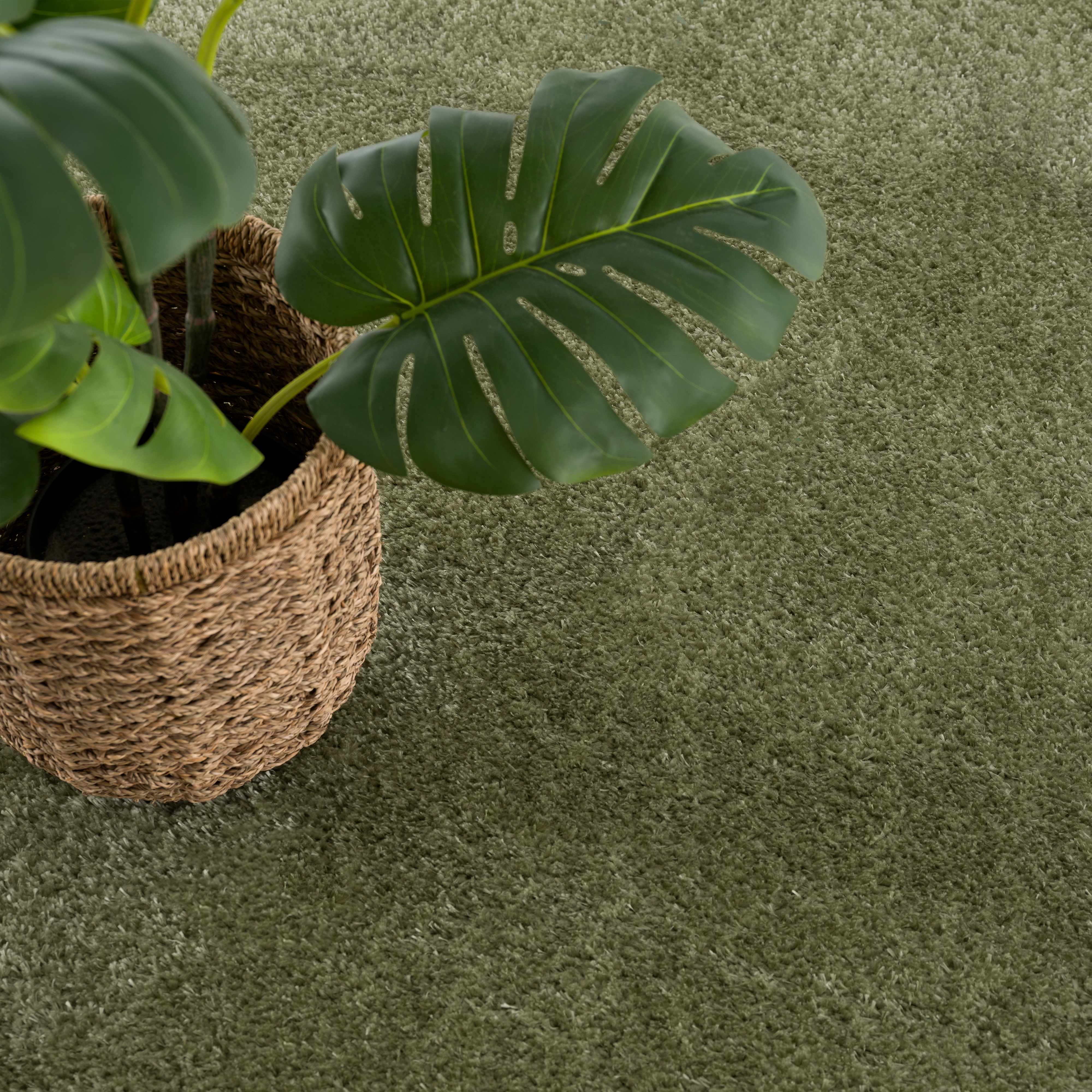 Heavenly Solid Green Plush Rug - Clearance - Bibenanova