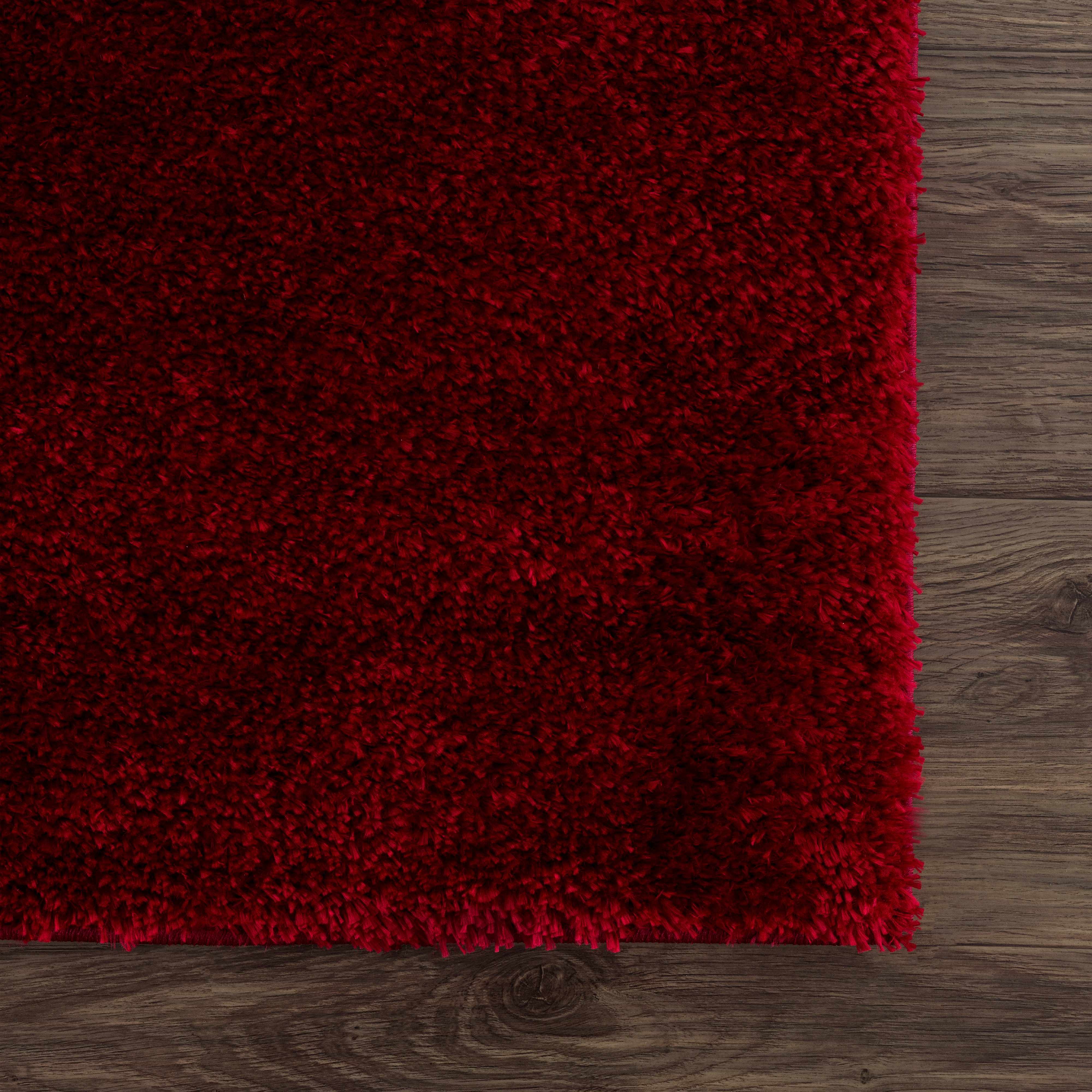 Heavenly Solid Red Plush Rug - Clearance - Bibenanova