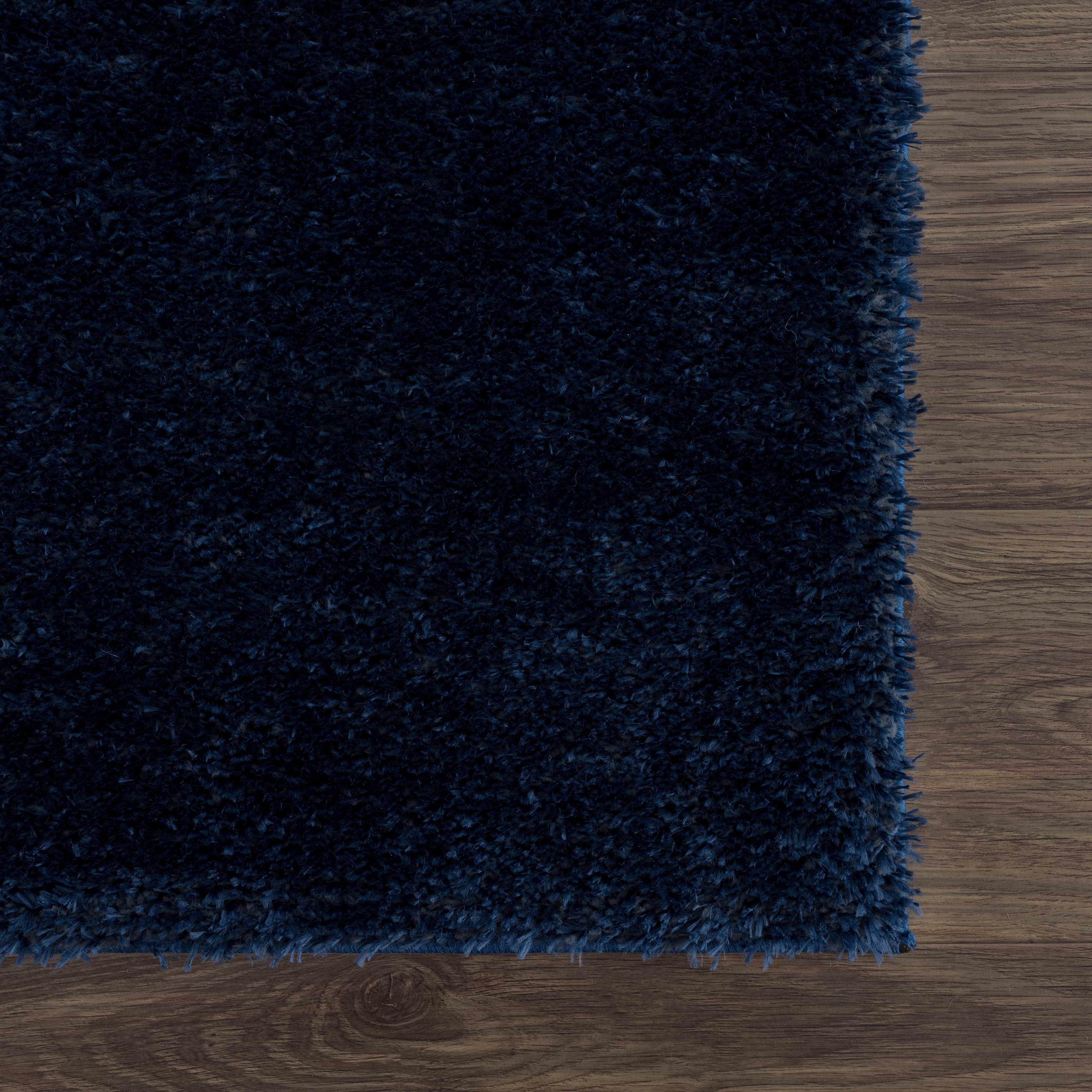 Heavenly Solid Navy Blue Shag Rug - Clearance - Bibenanova