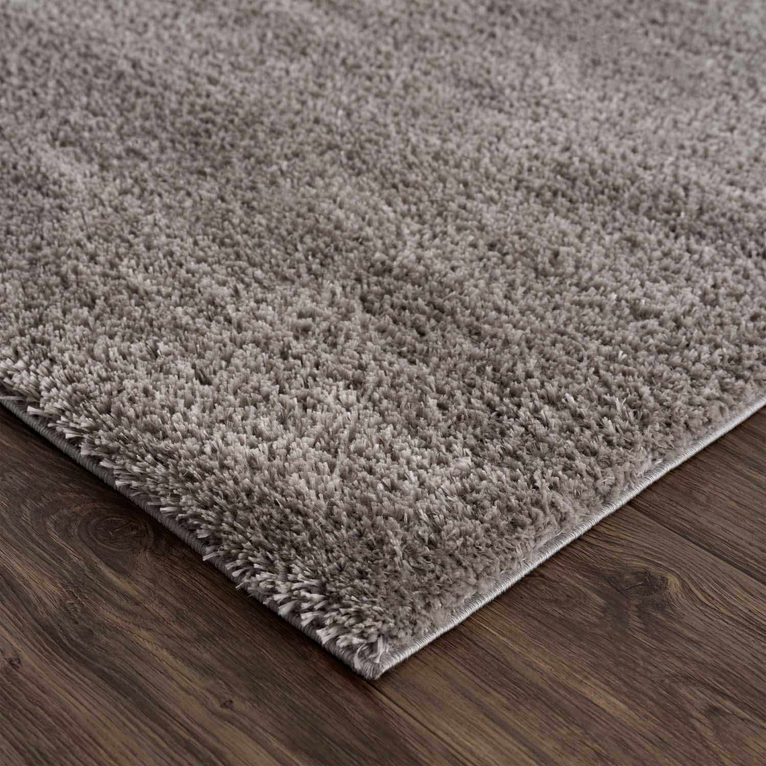 Heavenly Solid Gray Plush Area Rug - Bibenanova