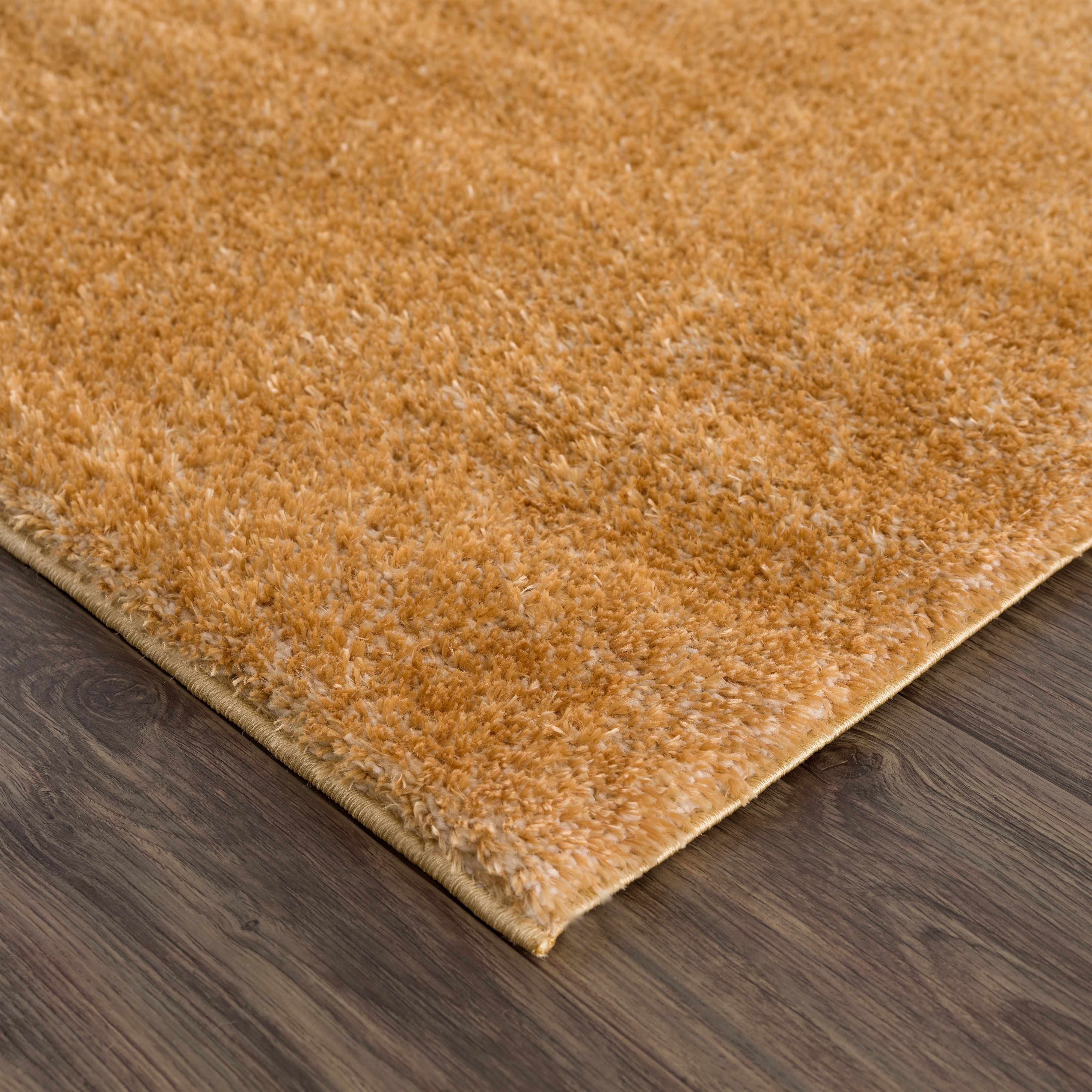 Heavenly Solid Mustard Plush Rug - Clearance - Bibenanova