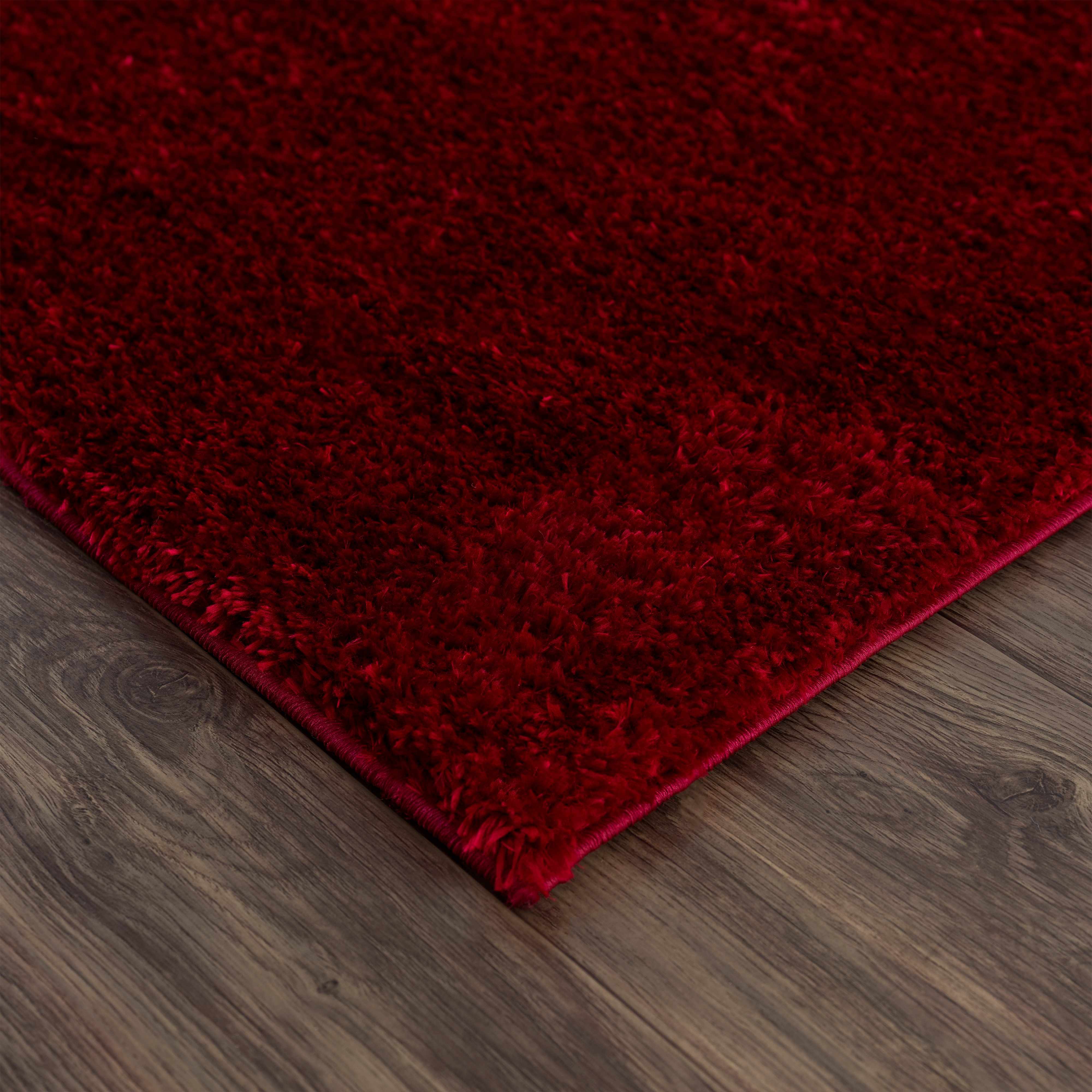Heavenly Solid Red Plush Rug - Clearance - Bibenanova