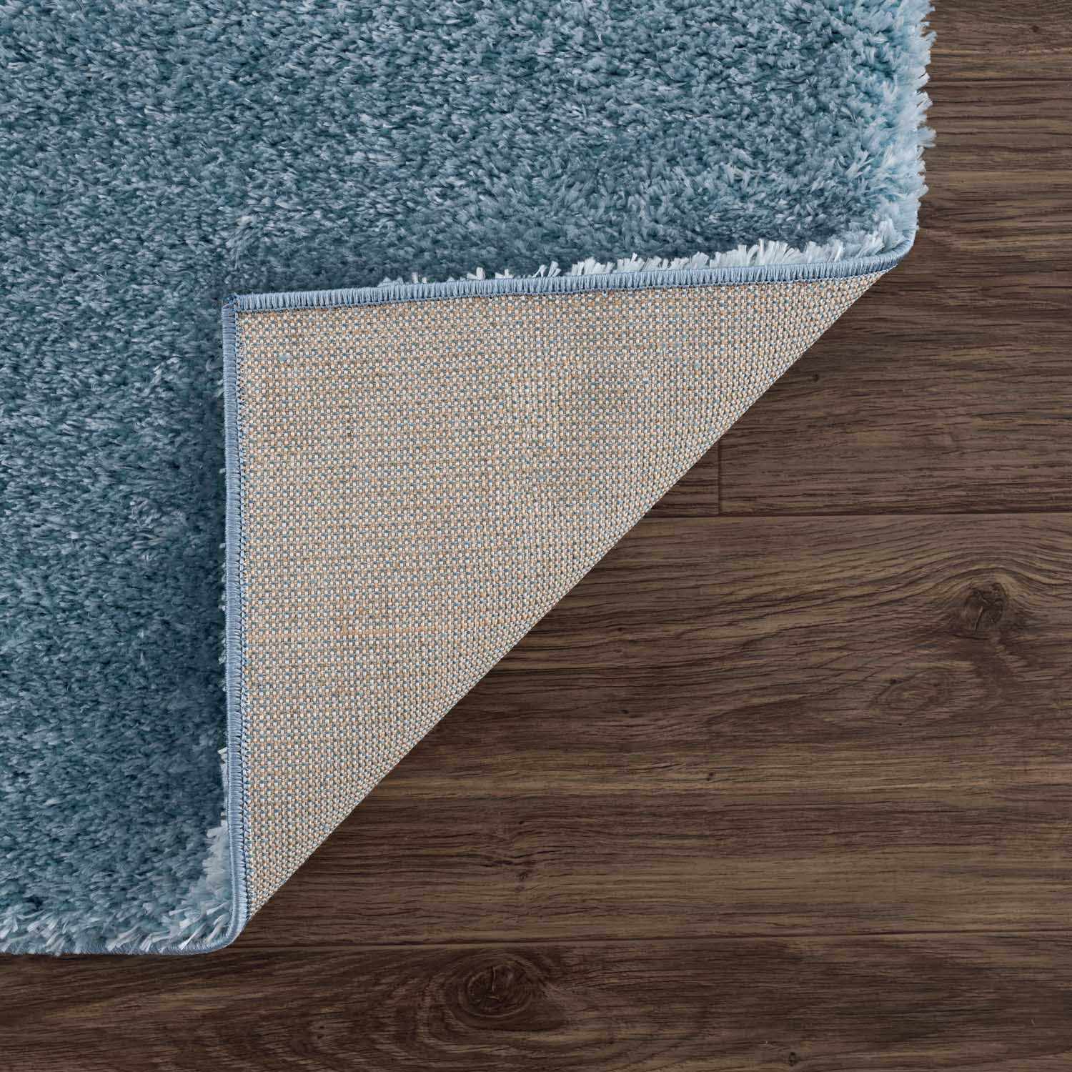 Heavenly Solid Blue Plush Rug - Clearance - Bibenanova