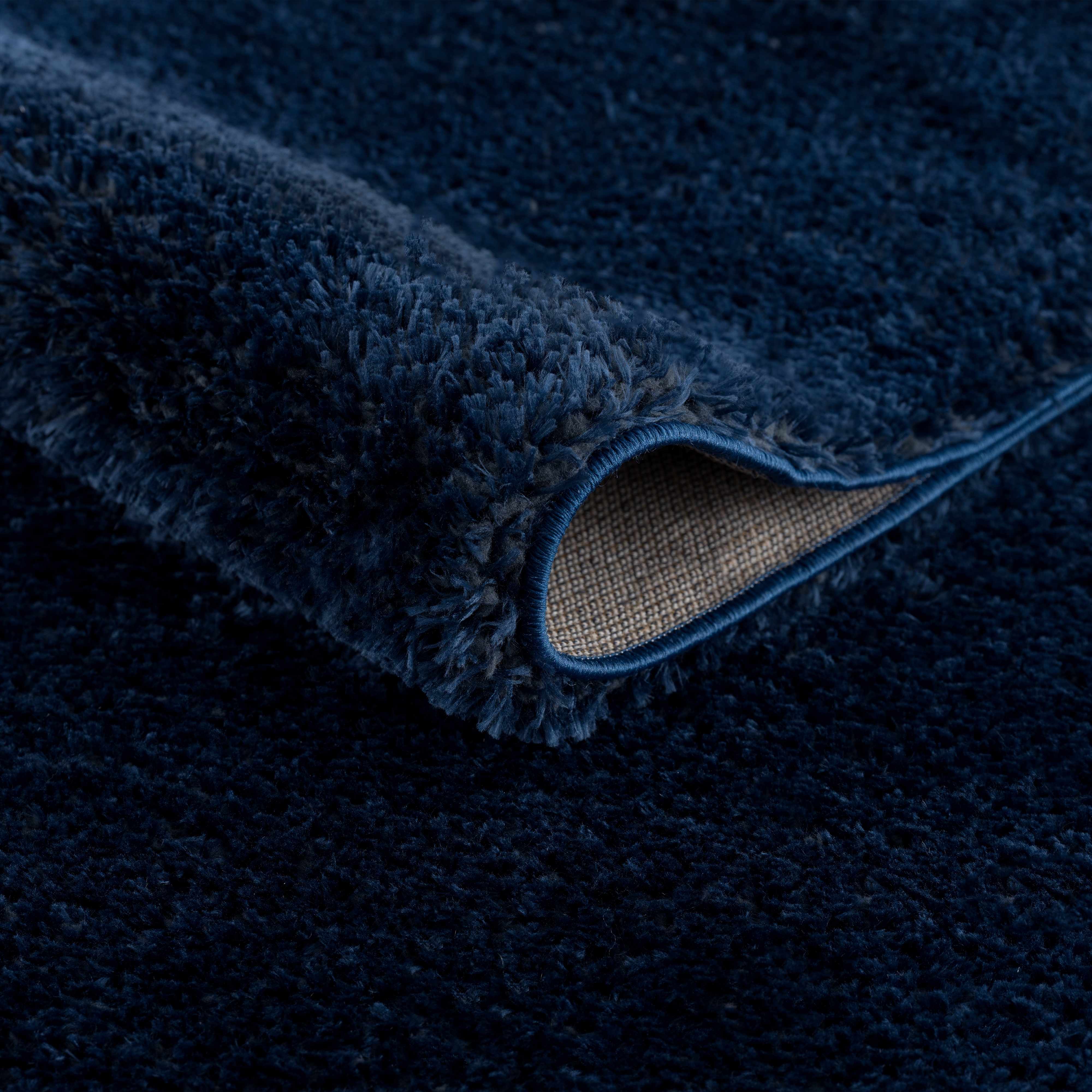 Heavenly Solid Navy Blue Shag Rug - Clearance - Bibenanova