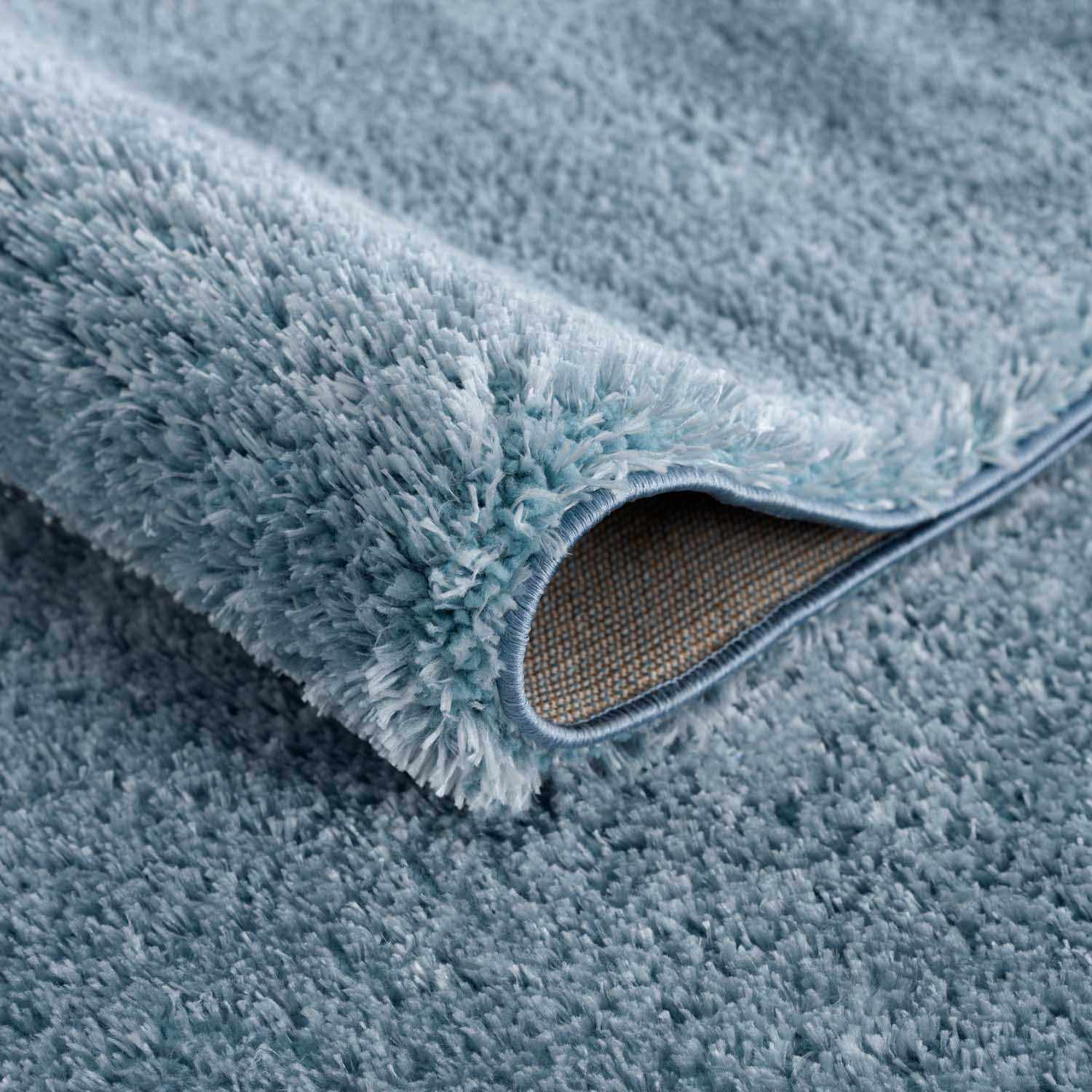Heavenly Solid Blue Plush Rug - Clearance - Bibenanova