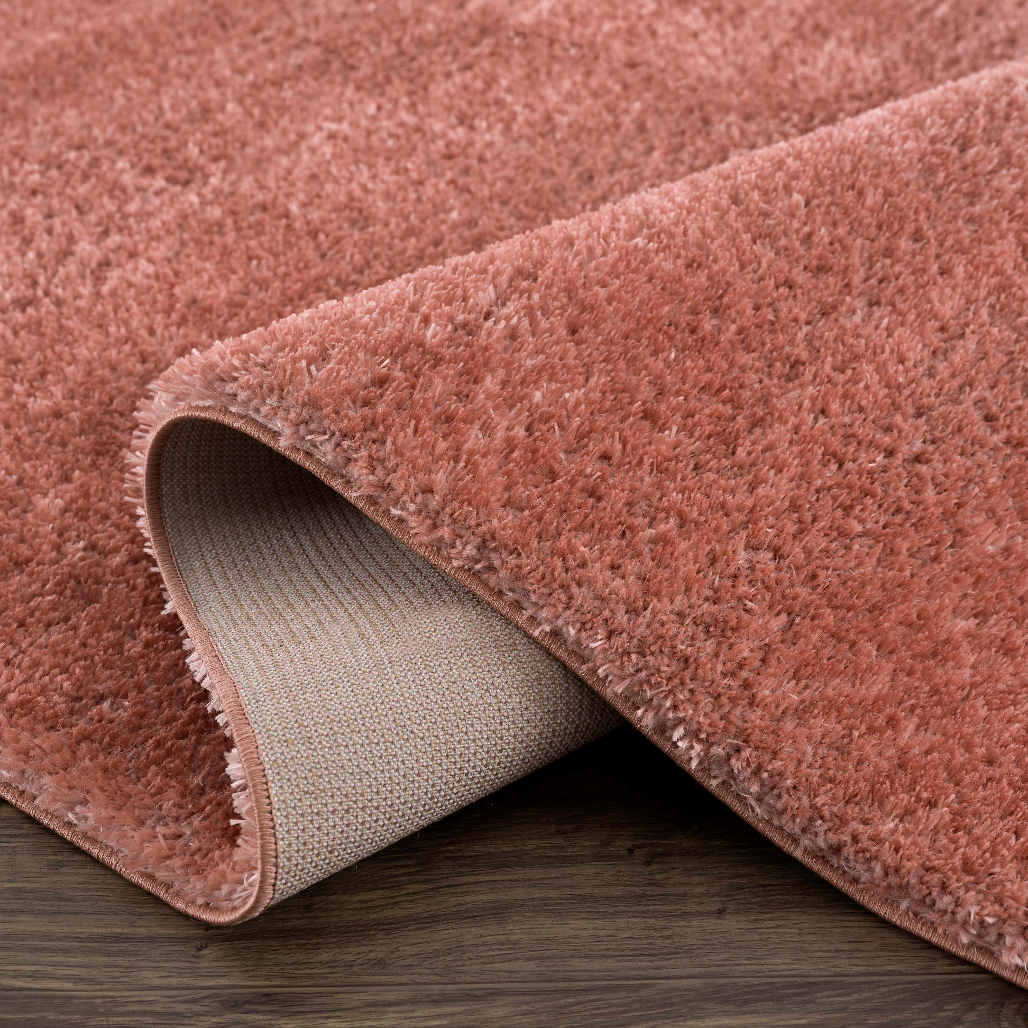 Heavenly Solid Pink Plush Rug - Clearance - Bibenanova