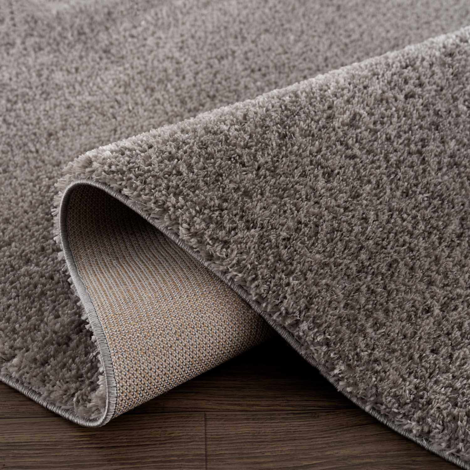 Heavenly Solid Gray Plush Area Rug - Bibenanova