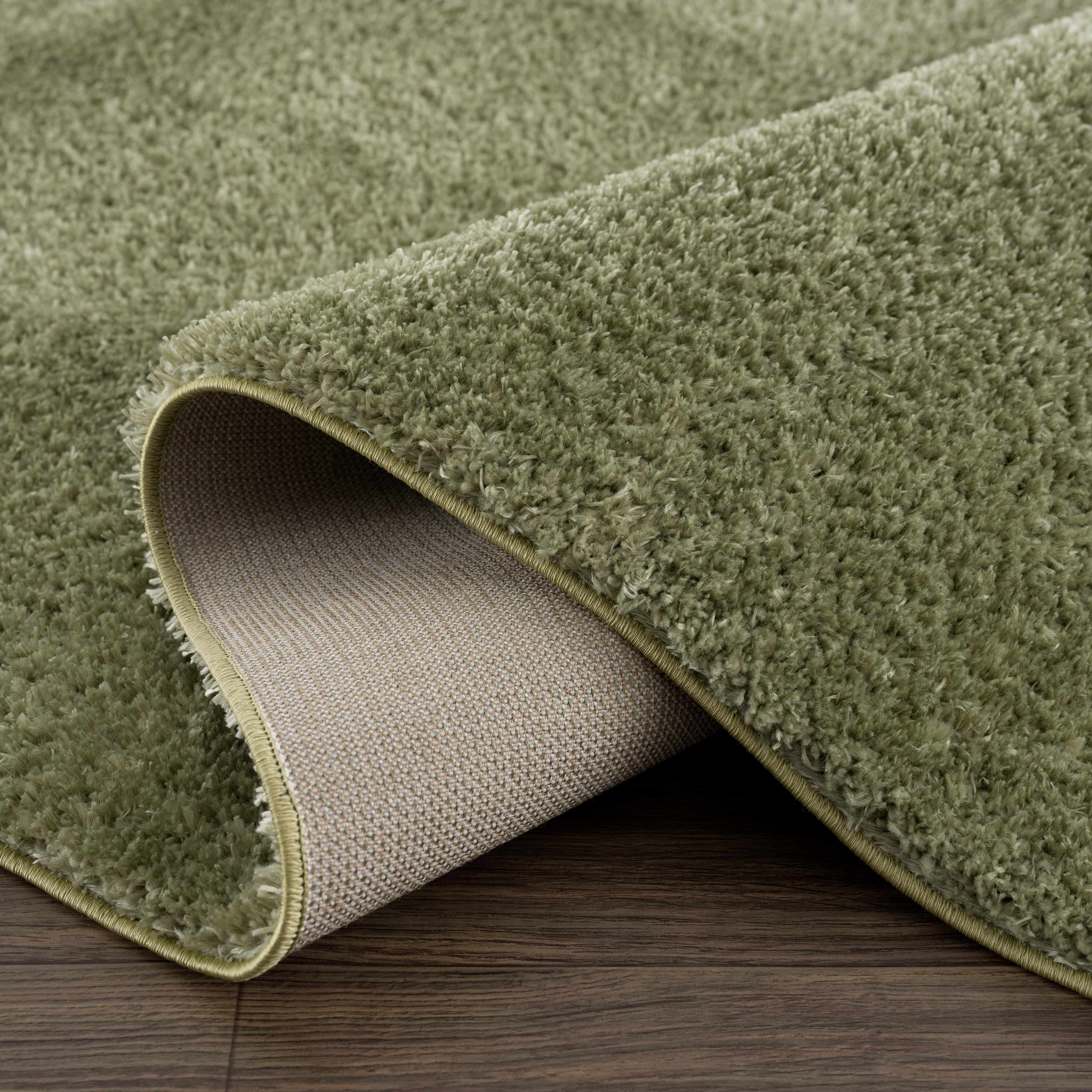 Heavenly Solid Green Plush Rug - Clearance - Bibenanova