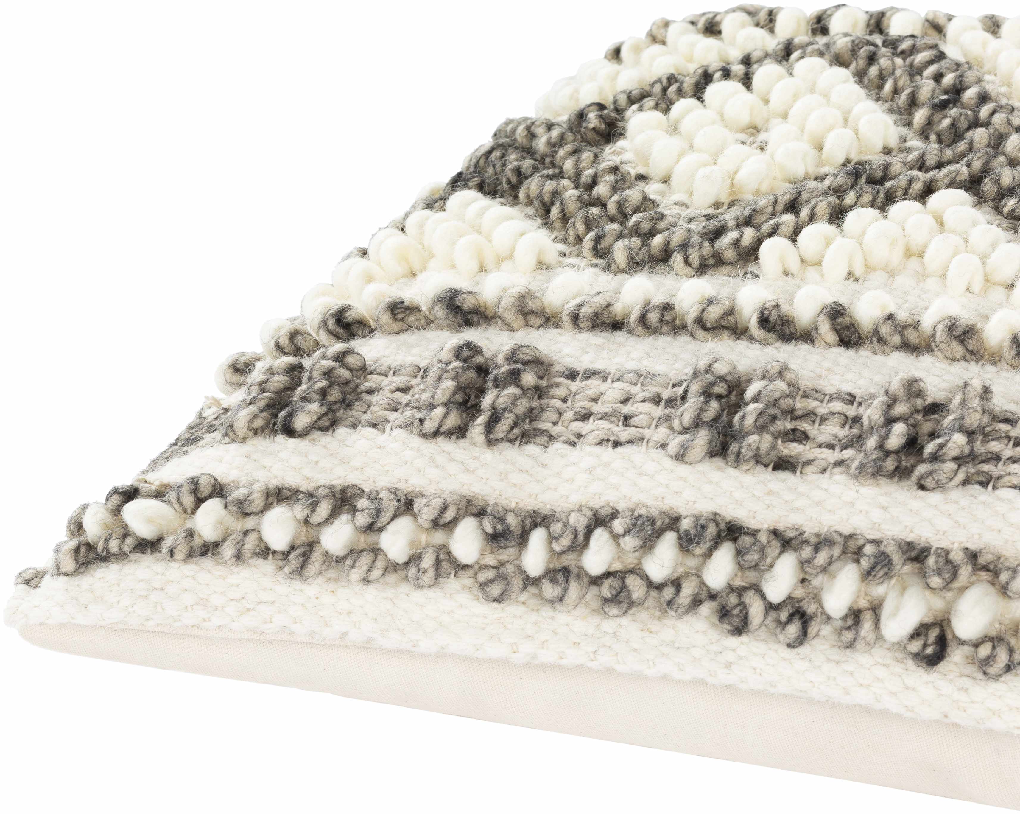 Sagamore Cream Trellis Wool&Cotton Throw Pillow - Bibenanova