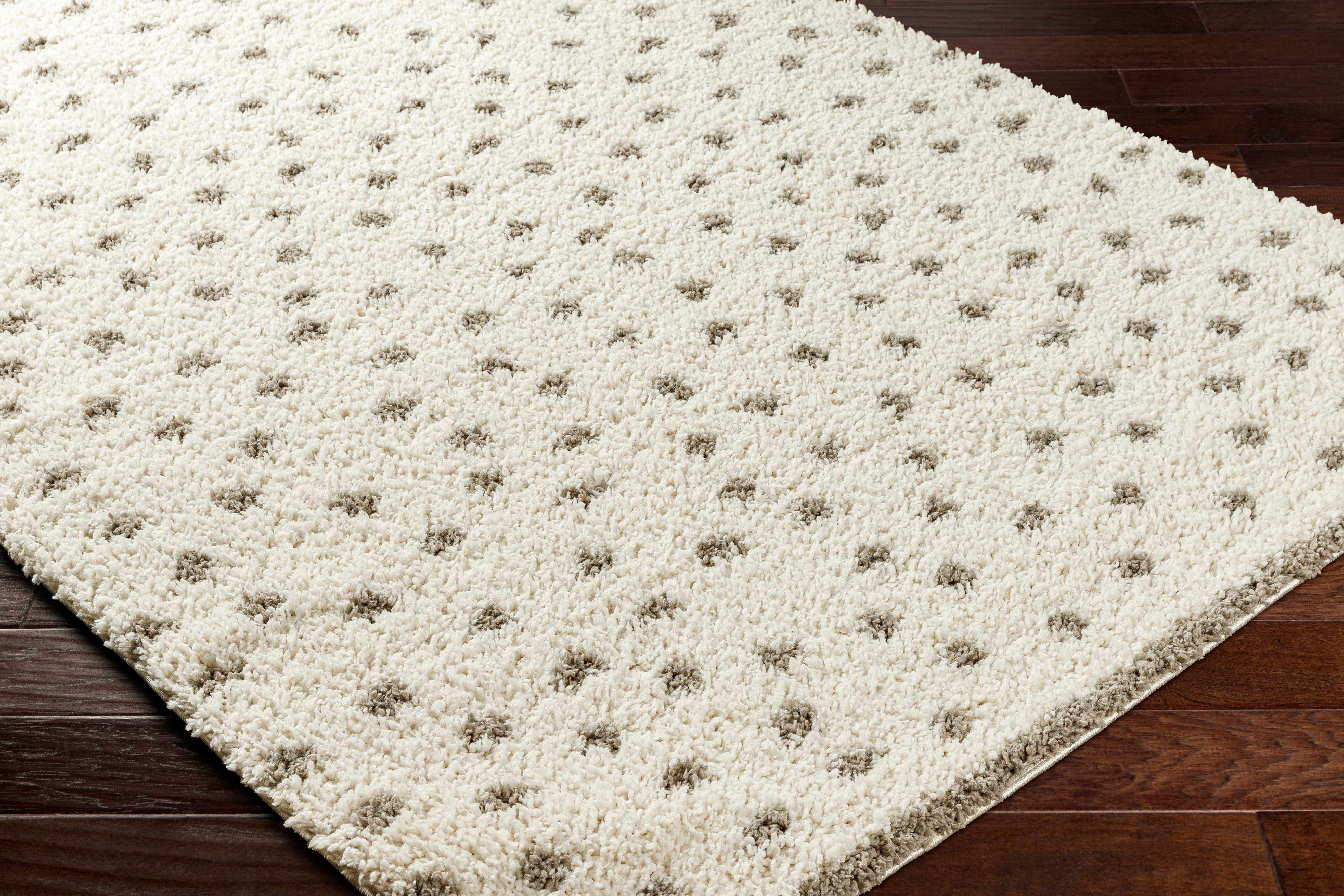 Chaia Dotted Cream & Gray Plush Rug - Bibenanova usa
