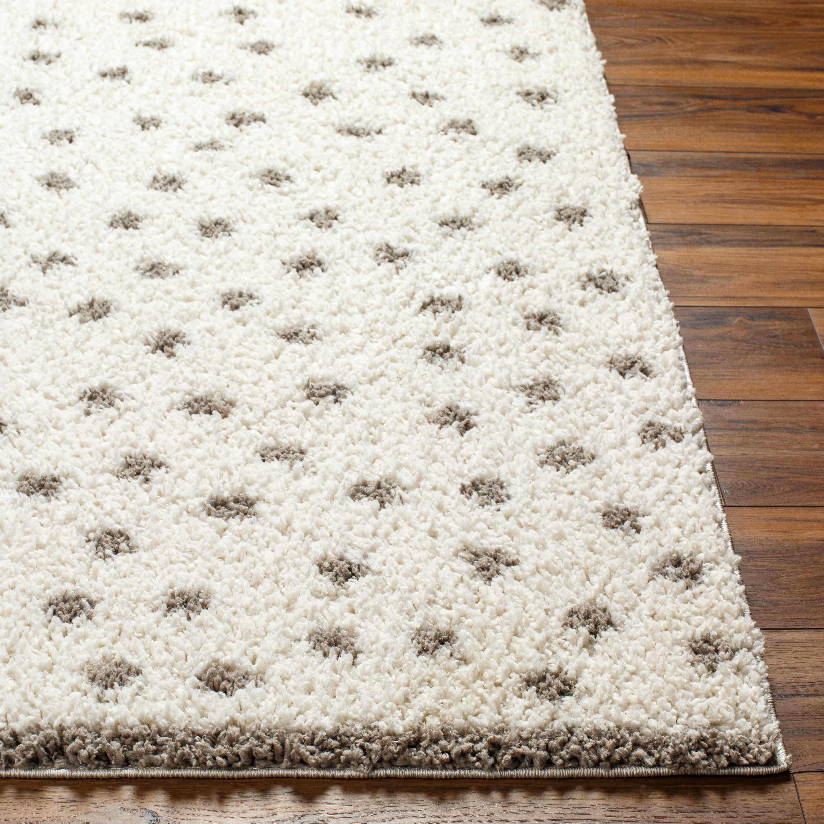 Chaia Dotted Cream & Gray Plush Rug - Bibenanova usa