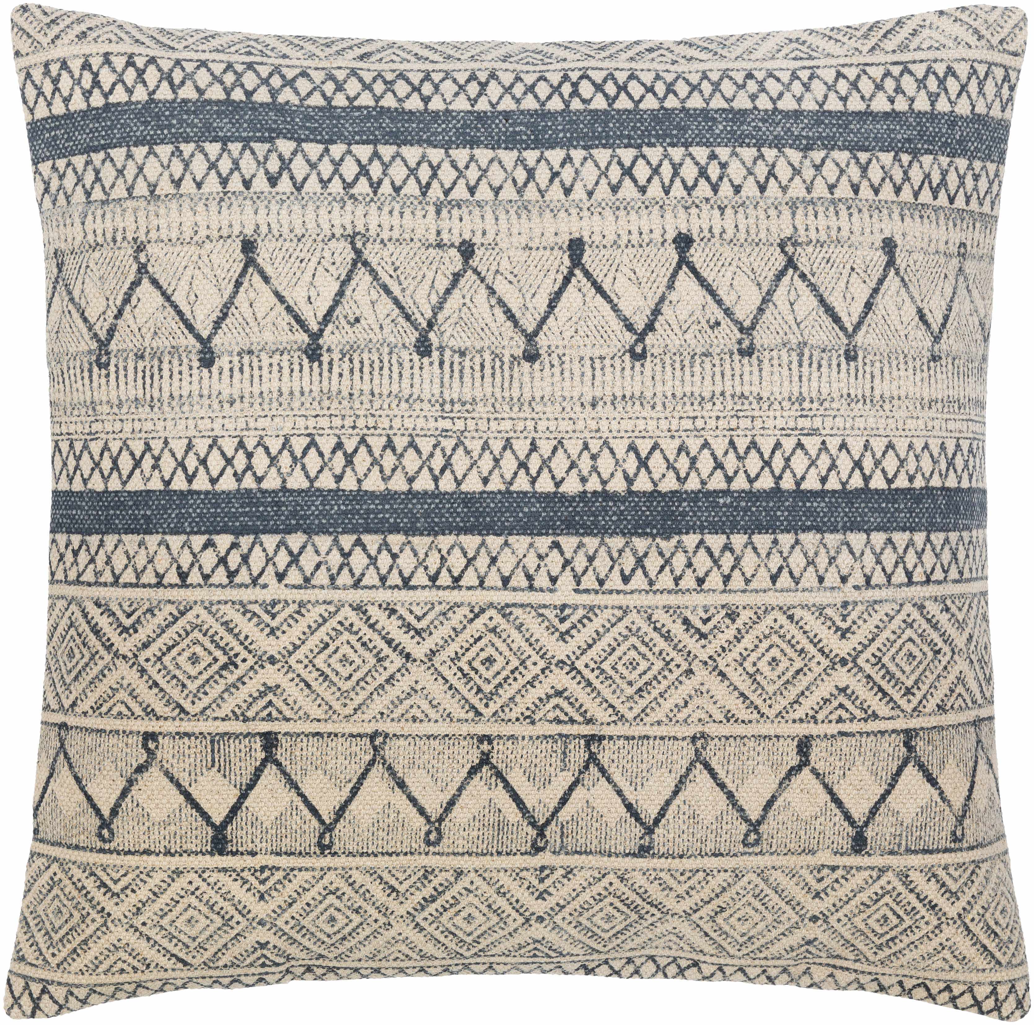 Tariji Monochrome Patterned Throw Pillow - Bibenanova